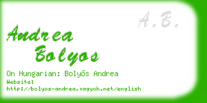 andrea bolyos business card